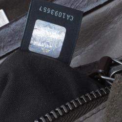 Pre Owned Fendi Grey Suede Medium Peekaboo Top Handle Bag