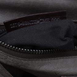 Pre Owned Fendi Grey Suede Medium Peekaboo Top Handle Bag