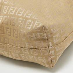 Pre Owned Fendi Beige Zucchino Canvas Small Vintage Roll Tote