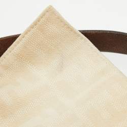 Pre Owned Fendi Beige/Brown Zucca Canvas and Leather Vintage Baguette Bag