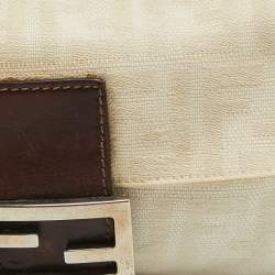 Pre Owned Fendi Beige/Brown Zucca Canvas and Leather Vintage Baguette Bag