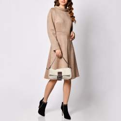 Pre Owned Fendi Beige/Brown Zucca Canvas and Leather Vintage Baguette Bag