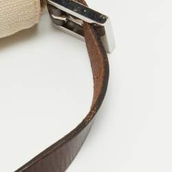 Pre Owned Fendi Beige/Brown Zucca Canvas and Leather Vintage Baguette Bag