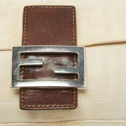 Pre Owned Fendi Beige/Brown Zucca Canvas and Leather Vintage Baguette Bag