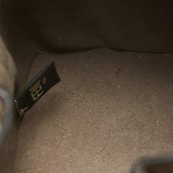 Pre Owned Fendi Brown/Black Zucca Leather Mini Mon Tresor Drawstring Bucket Bag