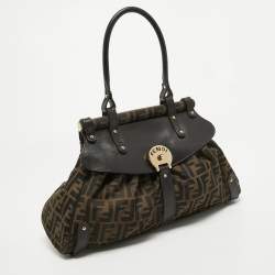 Pre Owned Fendi Tobacco Zucca Canvas and Leather Magic Bag