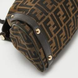 Pre Owned Fendi Tobacco Zucca Canvas and Leather Magic Bag