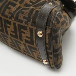 Pre Owned Fendi Tobacco Zucca Canvas and Leather Magic Bag