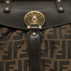 Pre Owned Fendi Tobacco Zucca Canvas and Leather Magic Bag
