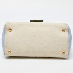 Pre Owned Fendi Multicolor Canvas and Leather Silvana Top Handle Bag