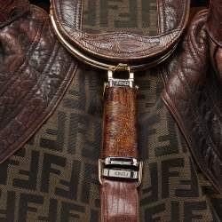 Pre Owned Fendi Tobacco Zucca Canvas and Leather Spy Bag