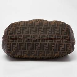 Pre Owned Fendi Tobacco Zucca Canvas and Leather Spy Bag