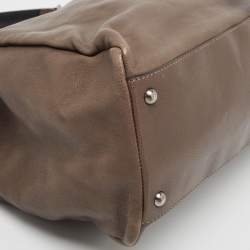 Fendi Brown/Black Ombre Leather Large Peekaboo Top Handle Bag