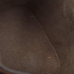 Pre Owned Fendi Brown/Black Zucca Embossed Leather Mini Mon Tresor Drawstring Bucket Bag