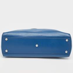 مملوكة مسبقًا Fendi Blue Leather Medium Peekaboo Top Handle Bag