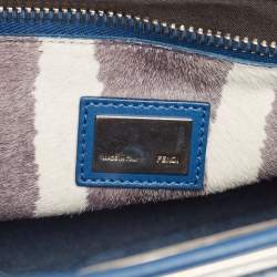 مملوكة مسبقًا Fendi Blue Leather Medium Peekaboo Top Handle Bag