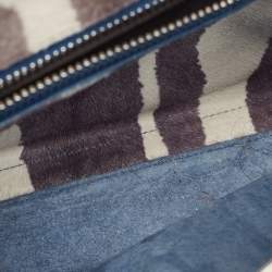 مملوكة مسبقًا Fendi Blue Leather Medium Peekaboo Top Handle Bag