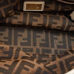 Fendi Beige Leather Large Peekaboo Top Handle Bag
