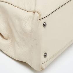 Fendi Beige Leather Large Peekaboo Top Handle Bag