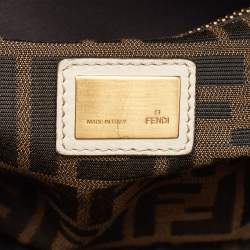 Fendi Beige Leather Large Peekaboo Top Handle Bag