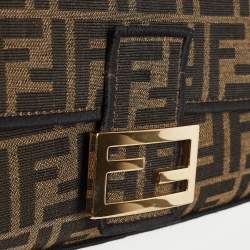 Fendi Tobacco Zucca Jacquard Canvas Medium Baguette Bag