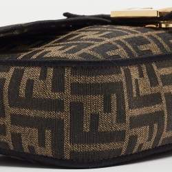 Fendi Tobacco Zucca Jacquard Canvas Medium Baguette Bag