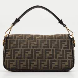 Fendi Tobacco Zucca Jacquard Canvas Medium Baguette Bag
