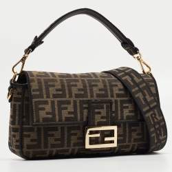 Fendi Tobacco Zucca Jacquard Canvas Medium Baguette Bag