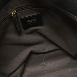 مملوكة مسبقًا Fendi Black Nubuck Shimmer Leather FF Flap Bag