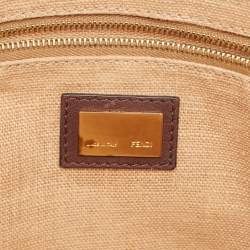 Pre Owned Fendi Burgundy/Multicolor Leather Large Claudia Shoulder Bag