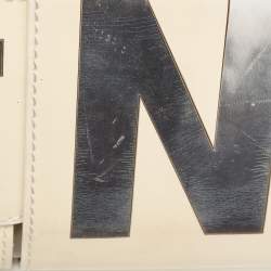 Pre Owned Fendi Cream/Silver Patent Leather Crossword Clutch
