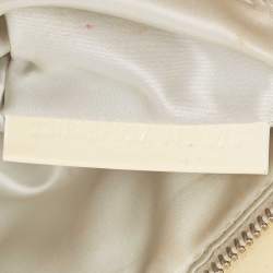 Pre Owned Fendi Cream/Silver Patent Leather Crossword Clutch