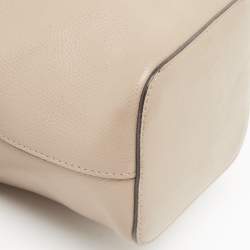 Pre Owned Fendi Beige Leather Mini Mon Tresor Drawstring Bucket Bag