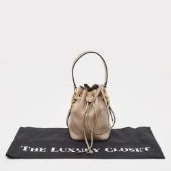Pre Owned Fendi Beige Leather Mini Mon Tresor Drawstring Bucket Bag