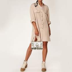 Fendi Brown/Beige Python Kan I F Logo Top Handle Bag