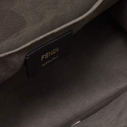 Fendi Brown/Beige Python Kan I F Logo Top Handle Bag