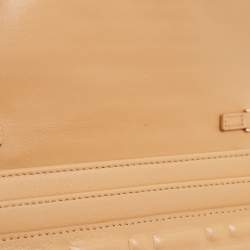 Fendi Beige Zucca Embossed Leather Baguette Wallet on Chain