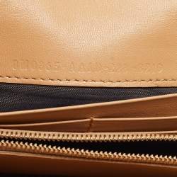 Fendi Beige Zucca Embossed Leather Baguette Wallet on Chain