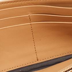Fendi Beige Zucca Embossed Leather Baguette Wallet on Chain