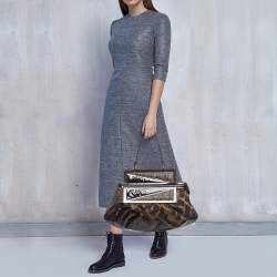 مملوكة مسبقًا Fendi Tobacco Zucca Canvas and Patent Leather To You Convertible Clutch Bag