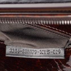 مملوكة مسبقًا Fendi Tobacco Zucca Canvas and Patent Leather To You Convertible Clutch Bag