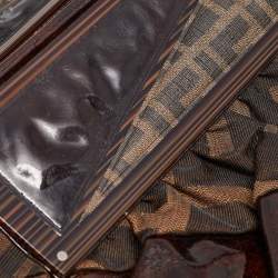 مملوكة مسبقًا Fendi Tobacco Zucca Canvas and Patent Leather To You Convertible Clutch Bag