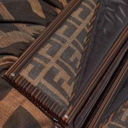 مملوكة مسبقًا Fendi Tobacco Zucca Canvas and Patent Leather To You Convertible Clutch Bag