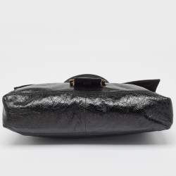 Fendi Black Patent Leather Large Convertible Baguette Bag