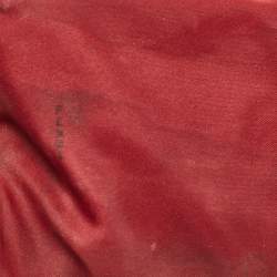 Fendi Red/Beige Zucchino Fabric and Leather Flap Messenger Bag