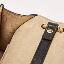 Pre Owned Fendi Black/Brown Zucca Embossed Leather Small Kan U Shoulder Bag