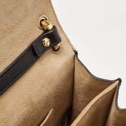 Pre Owned Fendi Black/Brown Zucca Embossed Leather Small Kan U Shoulder Bag