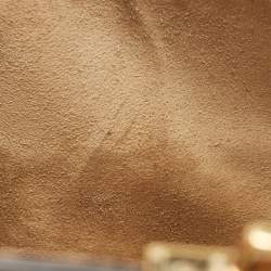 Pre Owned Fendi Black/Brown Zucca Embossed Leather Small Kan U Shoulder Bag