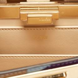 Fendi Multicolor Leather and Suede Medium Girl Inlay Peekaboo ISeeU Top Handle Bag