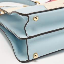 Fendi Multicolor Leather and Suede Medium Girl Inlay Peekaboo ISeeU Top Handle Bag